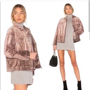 FREE PEOPLE pink suede jacket